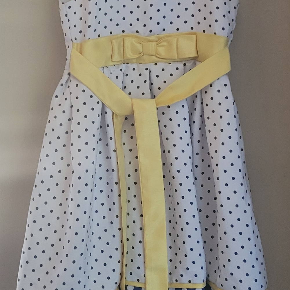 Jona Michelle Navy Polka Dot Dress